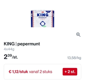 King pepermunt goedkoper