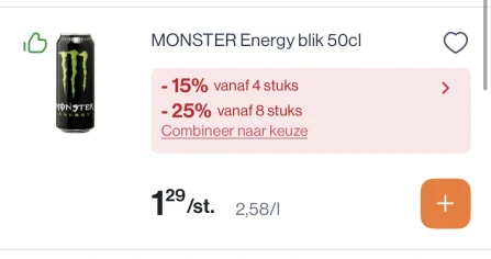 Monster energiedrank blikjes 50 cl goedkoper
