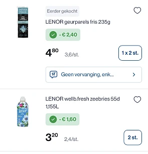 Lenor producten mooie promo -33,34% bovenop