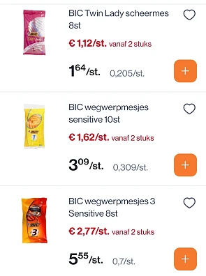 Bic scheermesjes tot -50% door 1+1 kruidvat