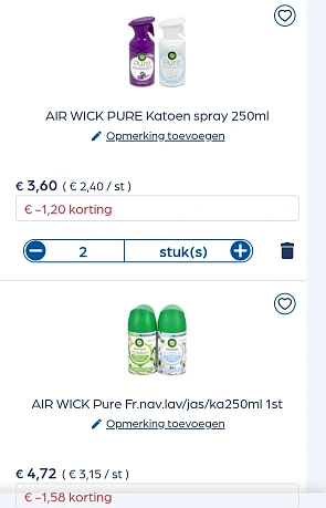 Air wick in promo -25% extra