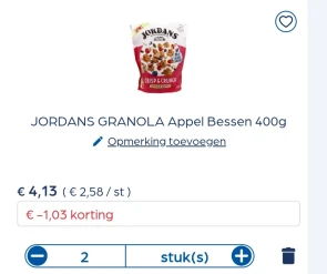 JORDANS GRANOLA -20% extra