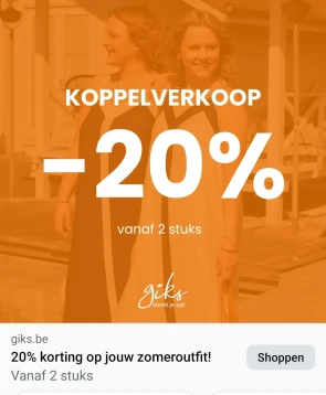 KOPPELVERKOOP bij Giks 20% vanaf 2 stuks