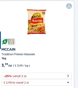 MCCAIN Frieten -25% extra
