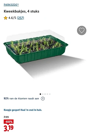 Parkside kweekbakjes 4 stuks -60%