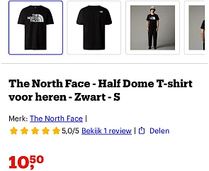 The North face t-shirt -70%