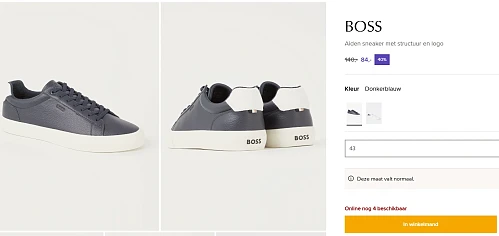 Boss sneakers -40% bij de Bijenkorf