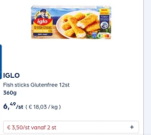 Iglo fish sticks in promo