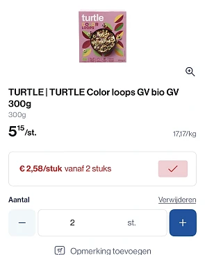 Turtle color loops GV bio 300 gram -50% + coupon-1€