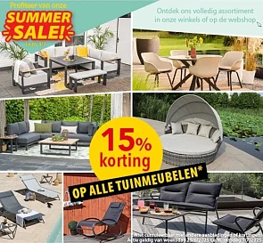-15% op alle tuinmeubelen bij Pelckmans