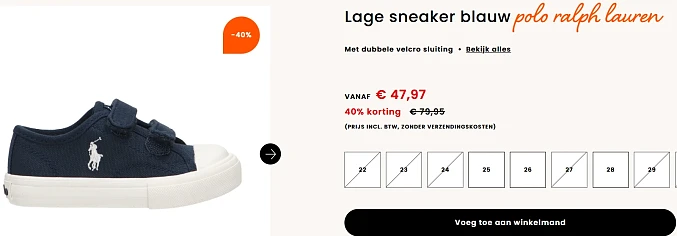 -40% blauwe Ralph Lauren sneakers 👦