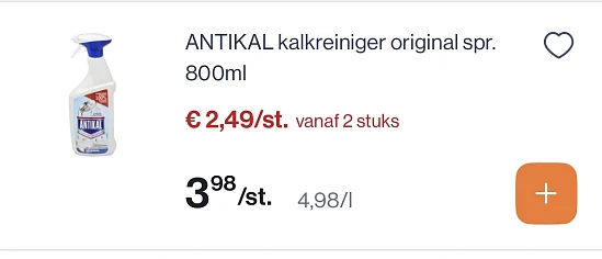 Antikal kalkreiniger original met korting bovenop goedkope prijs