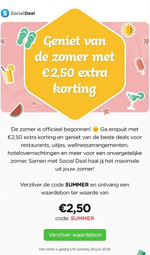 Gratis Social Deal Waardebon van €2,50
