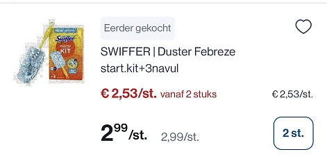 Swiffer duster Febreze starterkit + navulling mooi koopje met zim bon