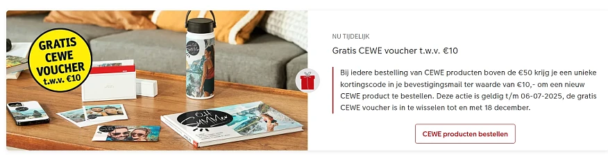 Gratis CEWE voucher t.w.v. €10 📸