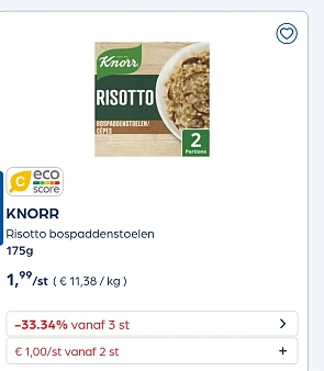 Knorr risotto -33,34% extra