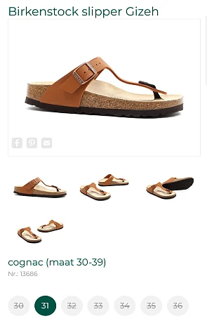 Birkenstock slipper Gizeh maat 31