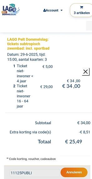 Zwemmen bij Lago in Pelt met 25% korting