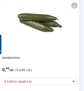 Komkommer €0,50