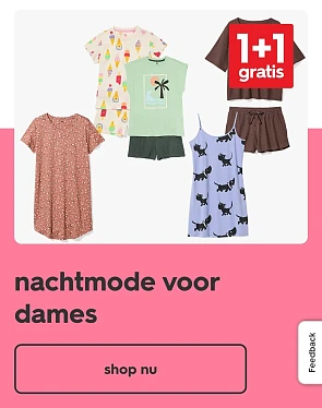 1+1 gratis nachtmode voor dames bij Hema