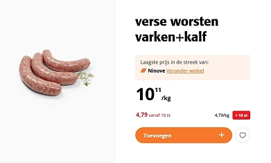 Verse worsten varken-kalf mooie promo
