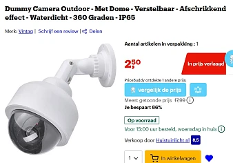 Dummy Camera Outdoor - Met Dome - Verstelbaar voor slechts 2.5€