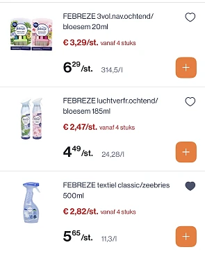 Febreze producten tot -50%