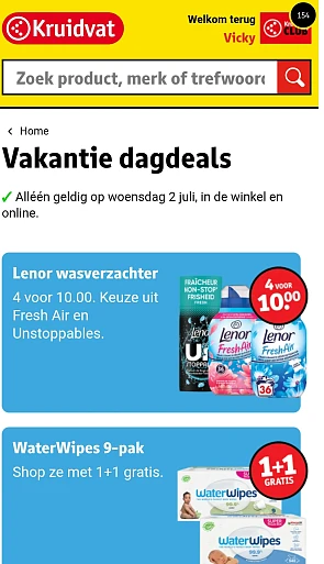 Vandaag vakantiedeals op kruidvat