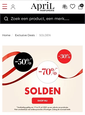 April beauty solden tot -70%