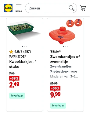 Lidl solden tot 68%