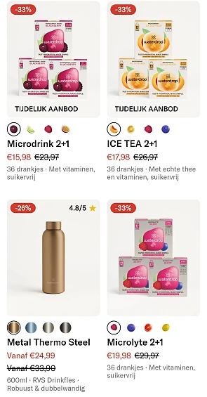 Zomer sale: tot -33% en meer bij water drop