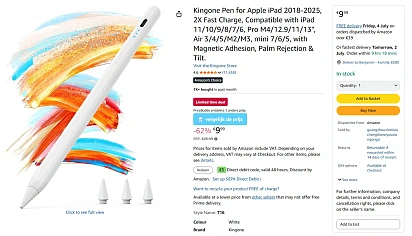 Voordelige pen voor iPad voor slechts €9.99 op Amazon DE