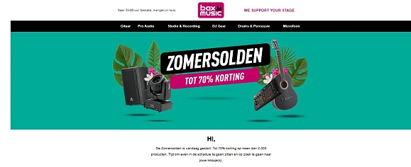Solden bij Bax Music Shop: tot -70%