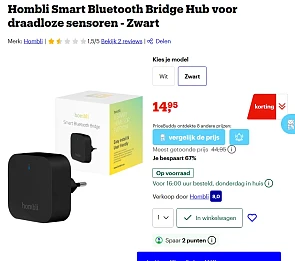 Hombli Smart Bluetooth Bridge Hub voor draadloze sensoren - Zwart