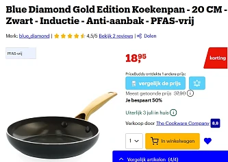 Blue Diamond Gold Edition Koekenpan - 20 cm - inductie