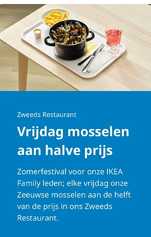 IKEA dinsdag en vrijdag -50%