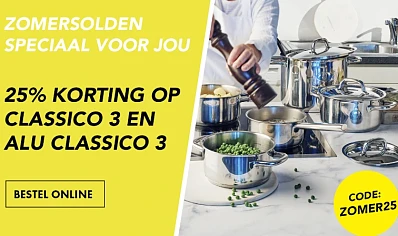 25% korting op Classico 3 en Alu Classico 3 bij Demeyere
