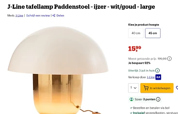 lamp paddenstoel bij bol