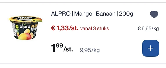 Alpro desertjes goedkoper vanaf 3 stuks