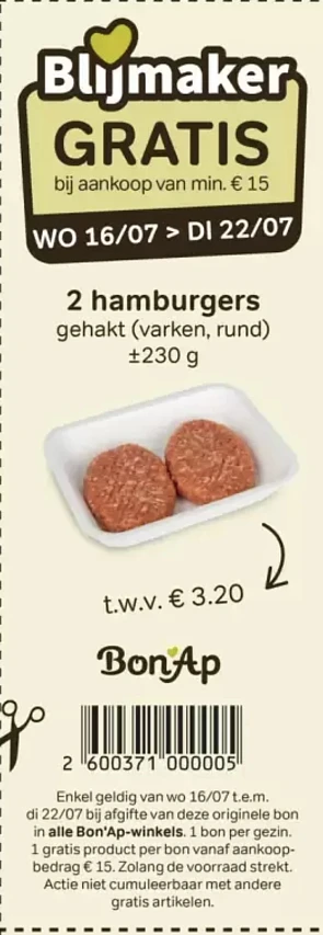 Vanaf 16/7 nieuwe folder bij bon ap met nieuwe gratis blijmakers bonnetjes