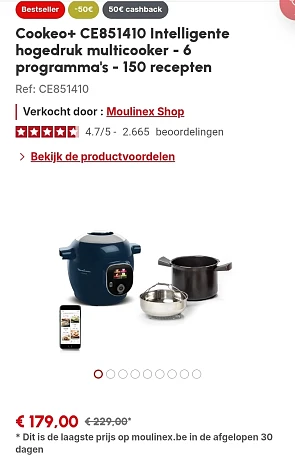Cookeo+ CE851410 met €100 korting