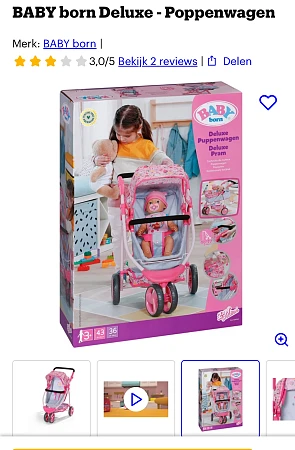BABY born Deluxe Poppenwagen goedkoper bij Bol