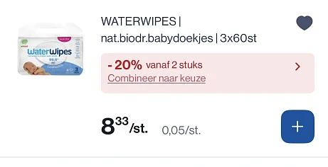 Waterwipes goedkoper bij Colruyt en Collect&Go