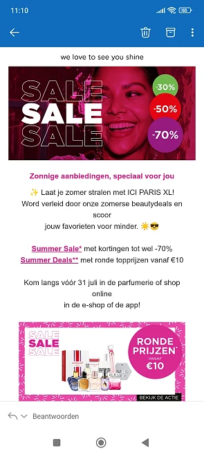 Ici Paris xl: solden tot -70% en ronde prijzen vanaf €10