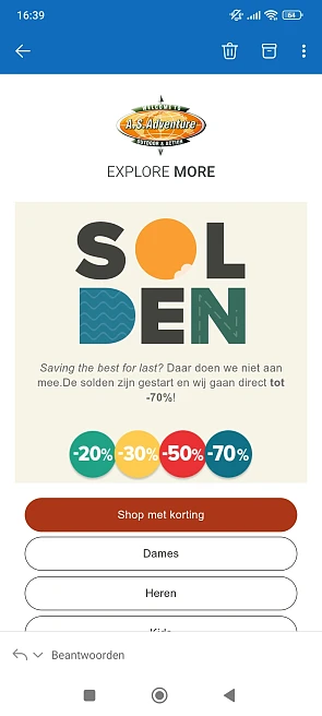 As adventure: Solden tot -70%
