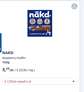 Nakd tot 50% goedkoper