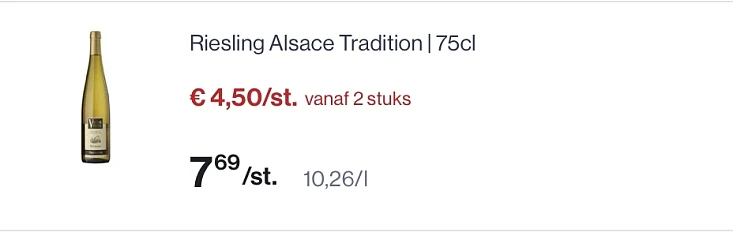 Alsace witte wijn goedkoper reactie Carrefour