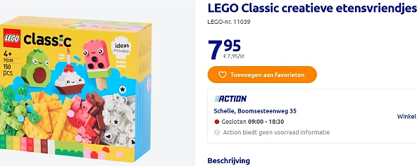 -20% Lego set etensvriendjes bij Action 🥑
