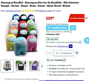 Among us Knuffel (3 stuks van 10 cm) -53%