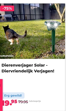 Dierenverjager solar -75% op voordeelvanger.nl